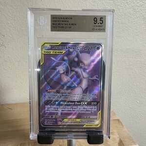 2019 Pokemon Unified Minds #222/236 Mewtwo & Mew Gx Ultra Rare BGS 9.5